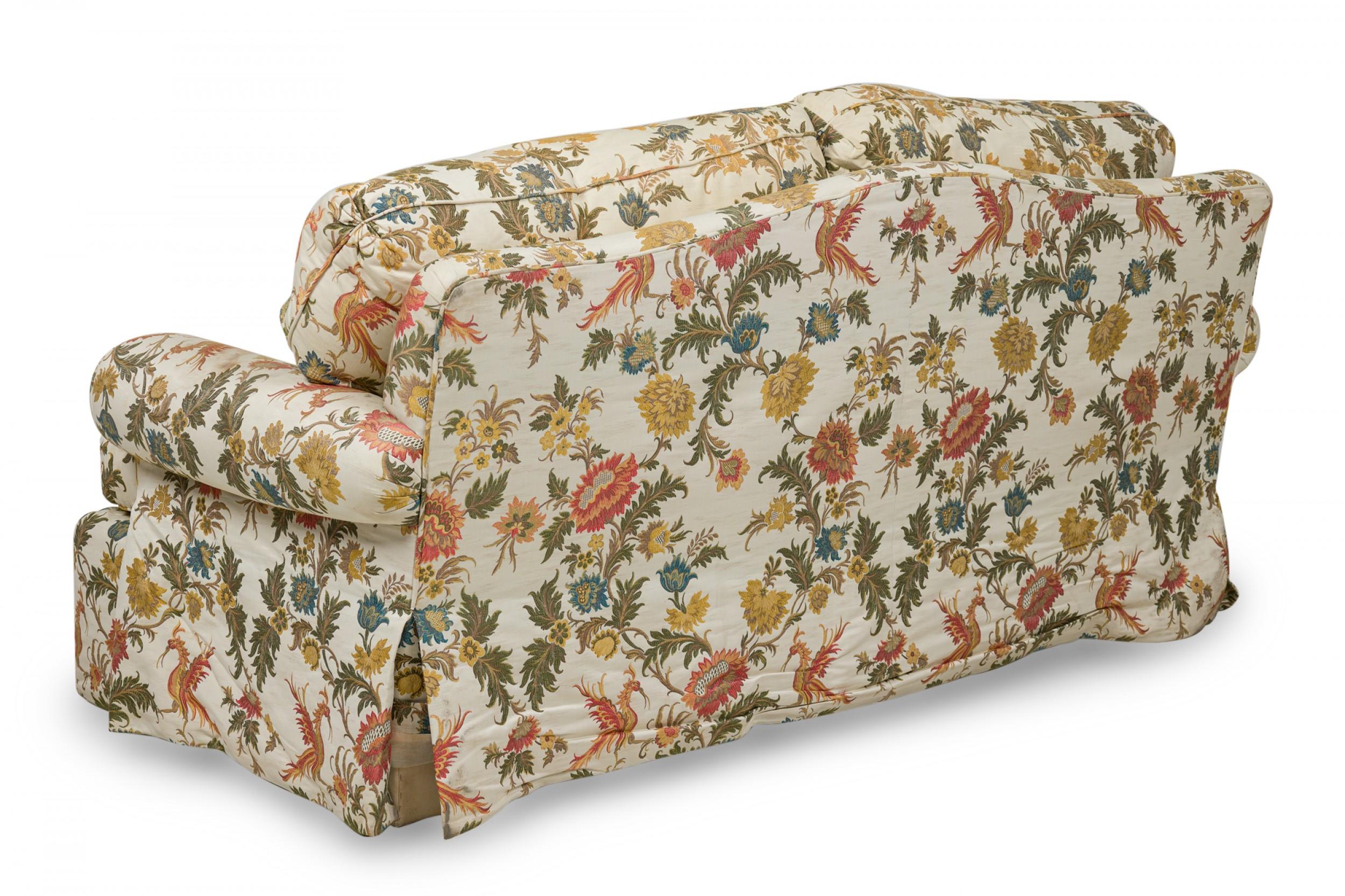 orange floral couch