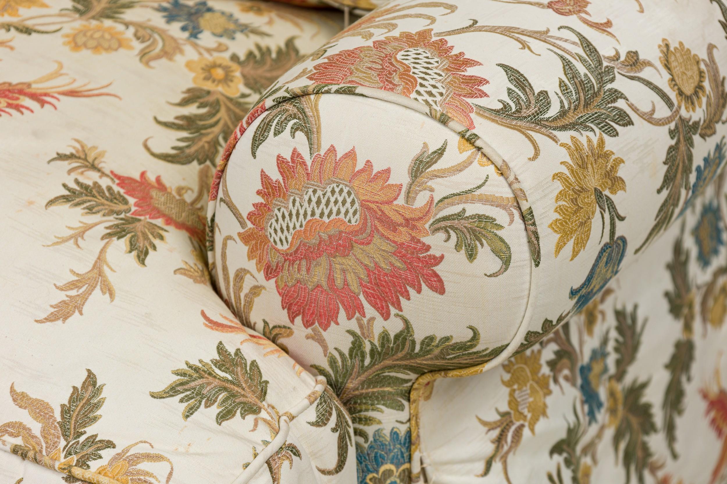 Fabric Vintage American Plush Floral Sofa