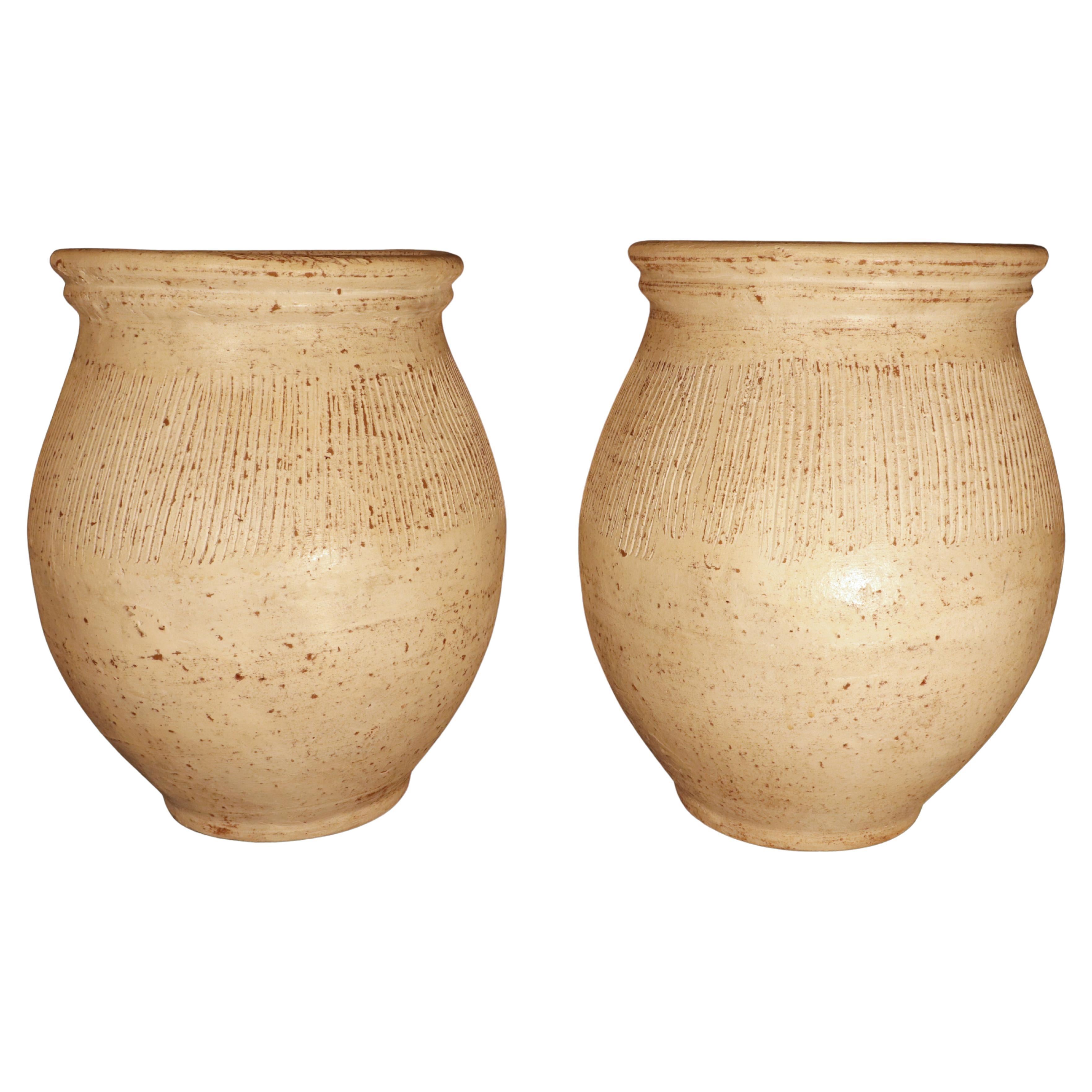 Vintage American Pottery Paire de vases en terre cuite