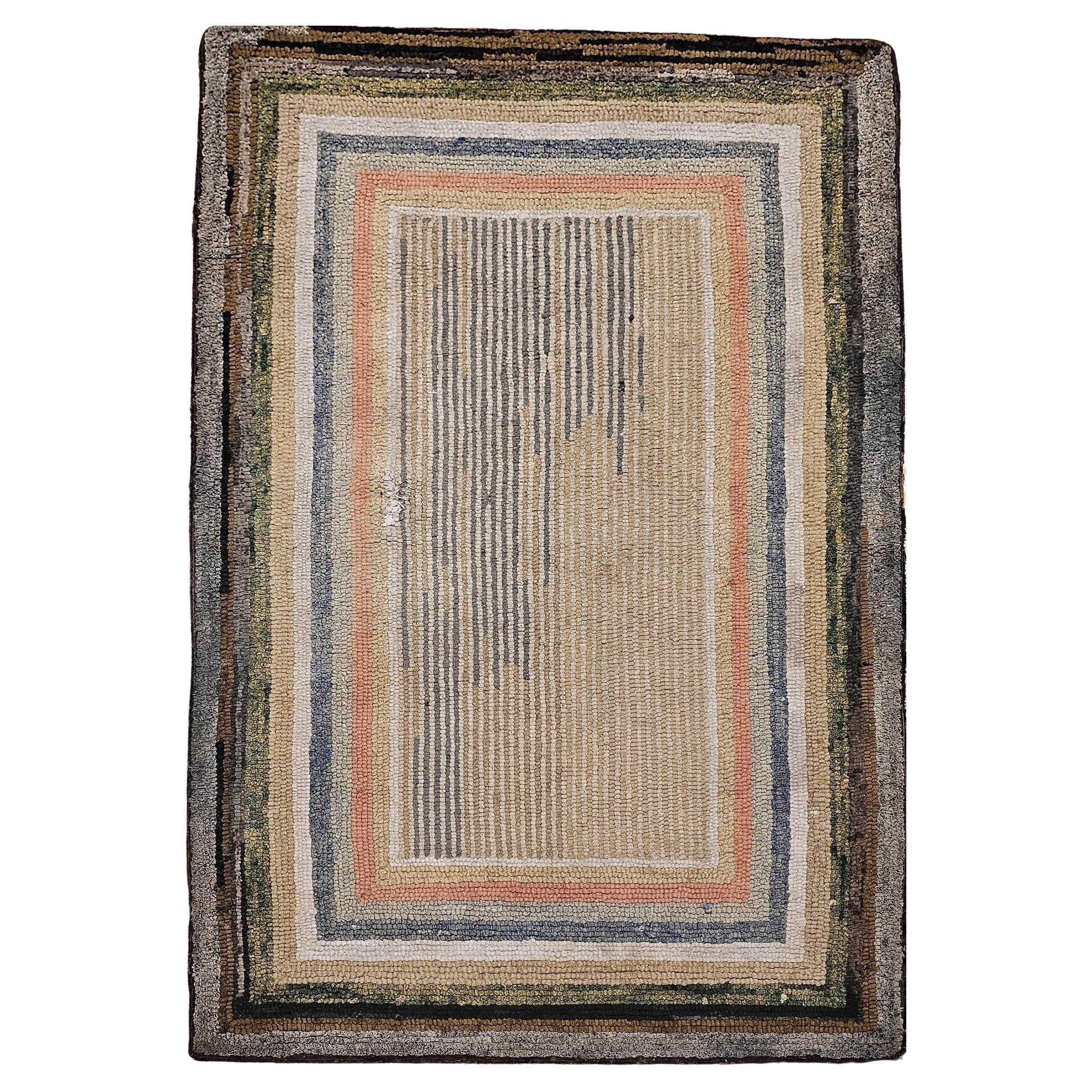 Tapis Vintage American Rag en Tan, Ivory, Gray, Brown, Green, Pink