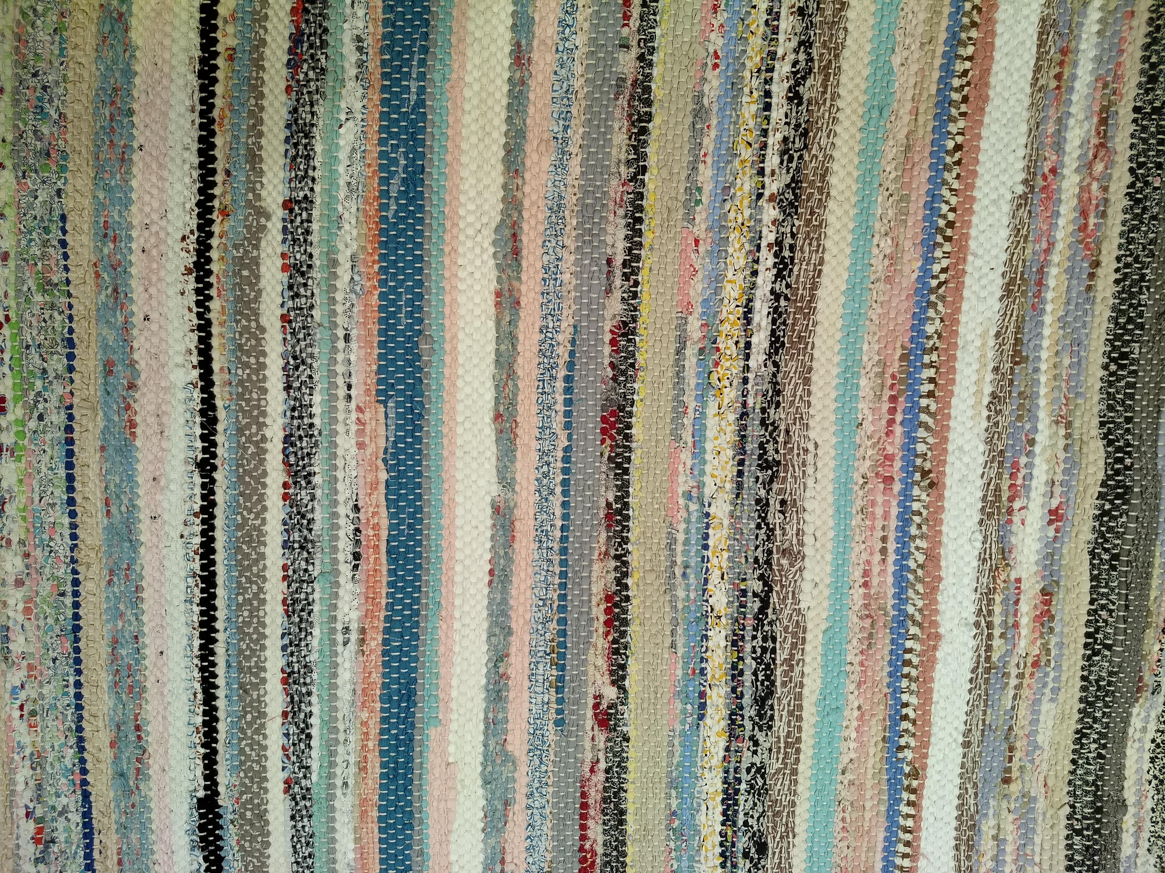 American Rag Rug d'epoca a bande di tonalità della terra ispirato ai Rug & Kilim scandinavi in vendita 4