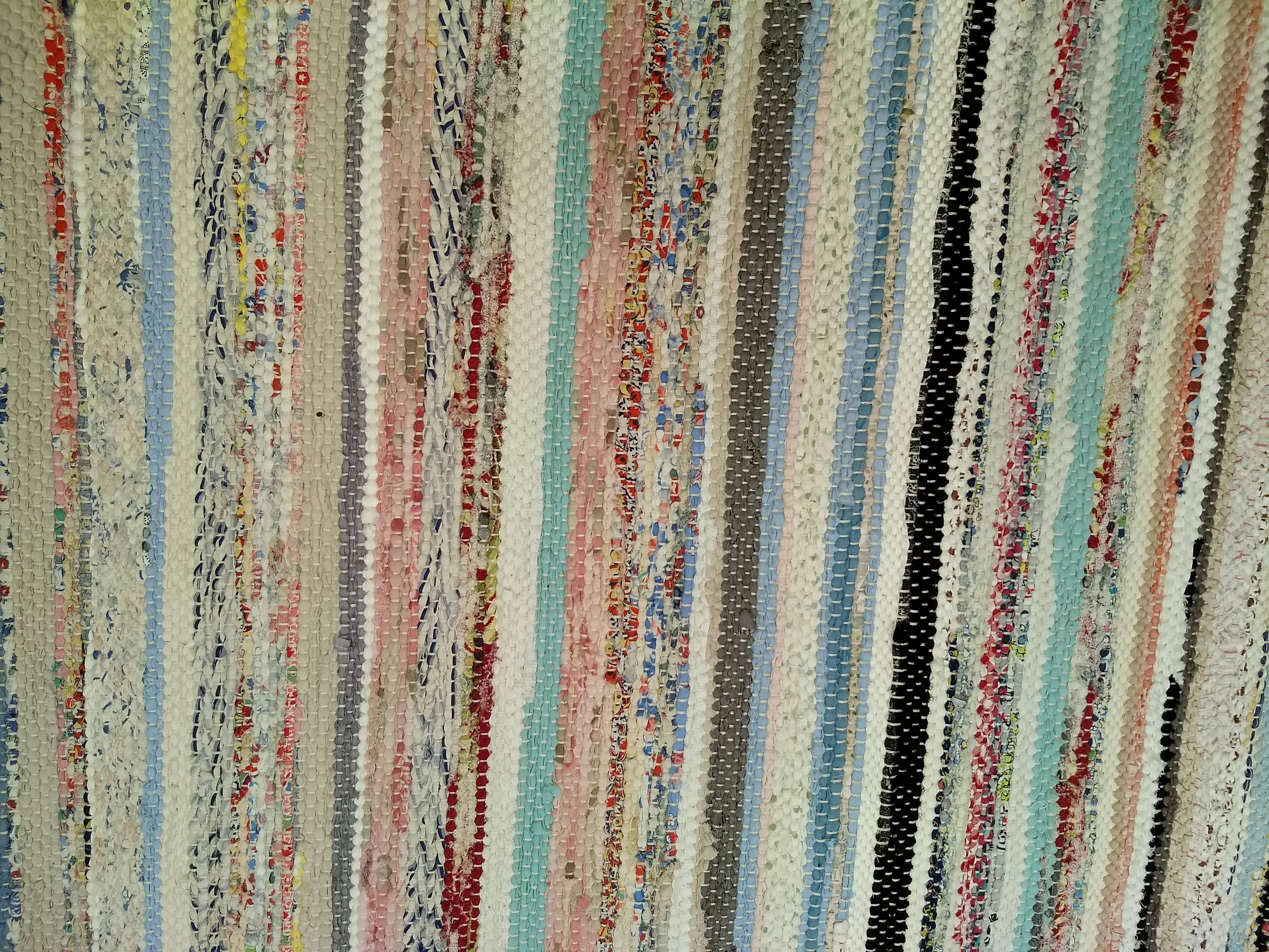 American Rag Rug d'epoca a bande di tonalità della terra ispirato ai Rug & Kilim scandinavi in vendita 3