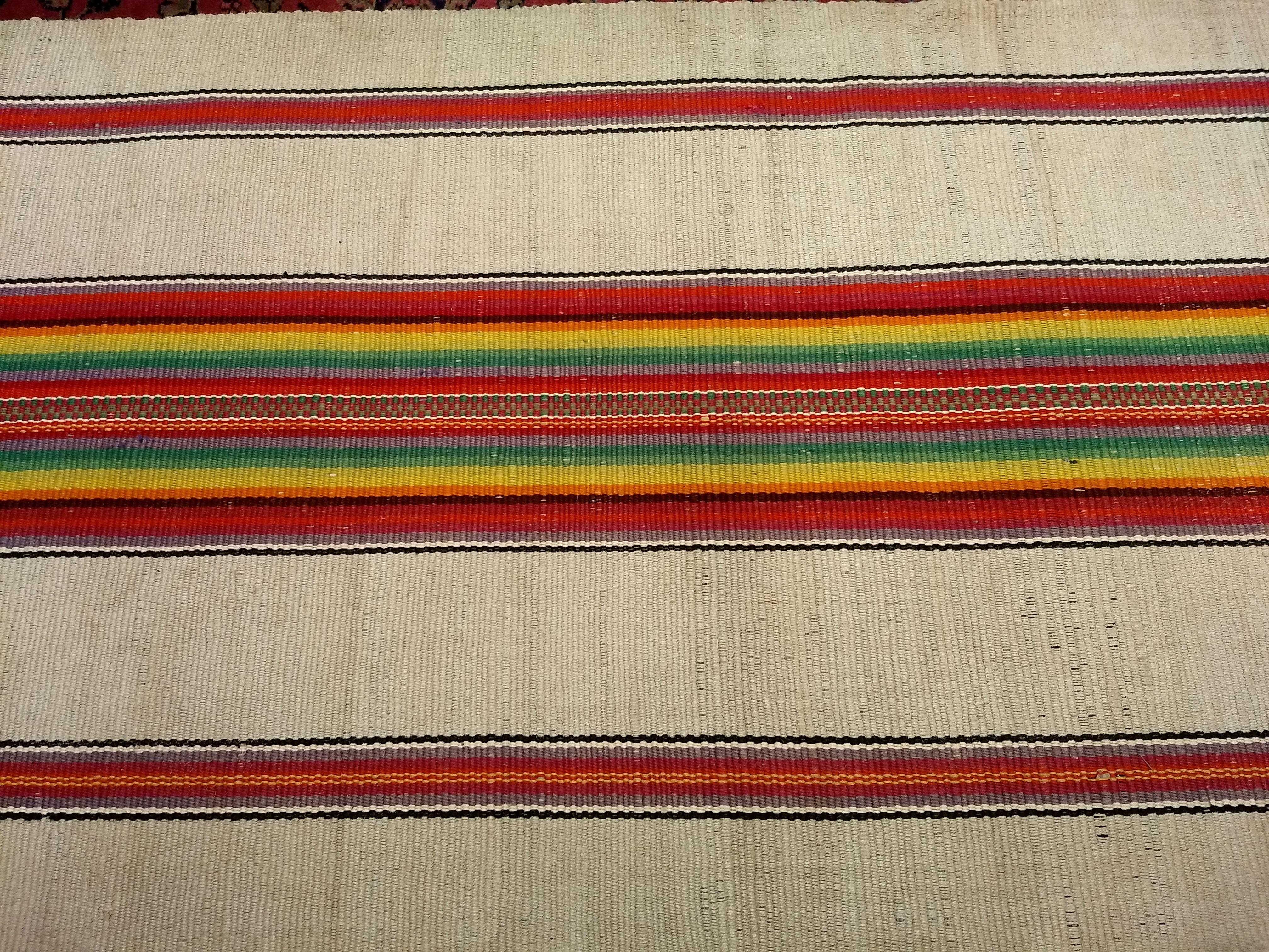 Wool Vintage American Rag Runner For Sale