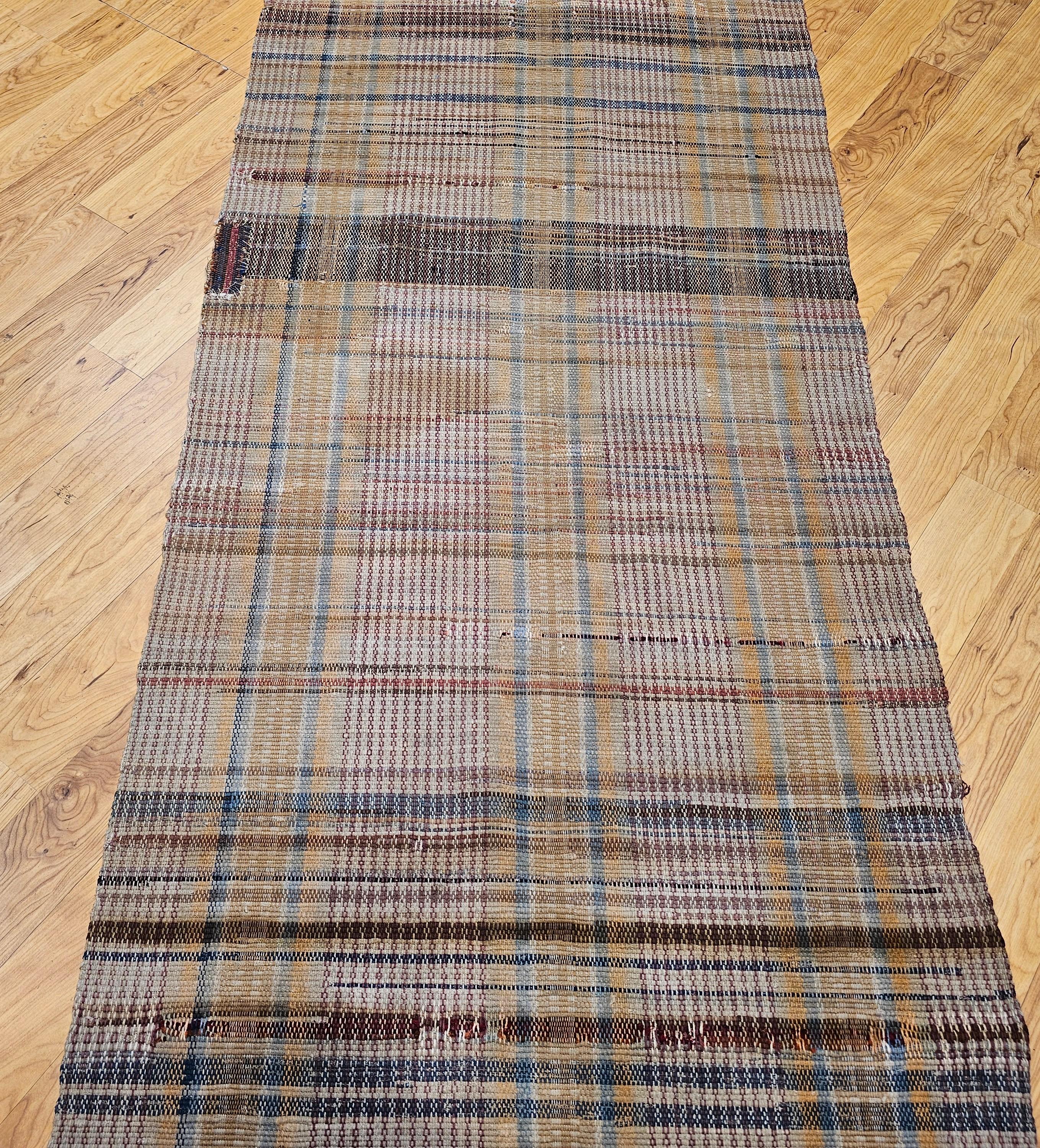 Wool Vintage American Rag Runner For Sale