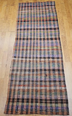 Vintage American Rag Runner in Stripe Pattern in Autumn Leaf Colors Re, Yellow