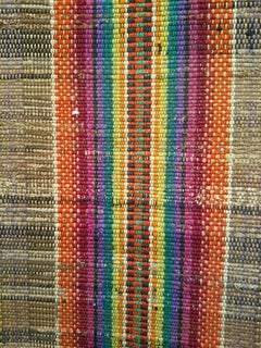 Vintage American Rag Runner with Rainbow Pattern