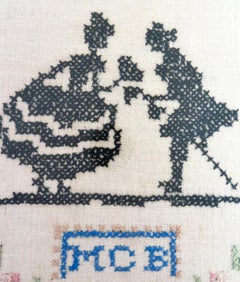 Vintage American Sampler Dated "1929" Made by "MCB"