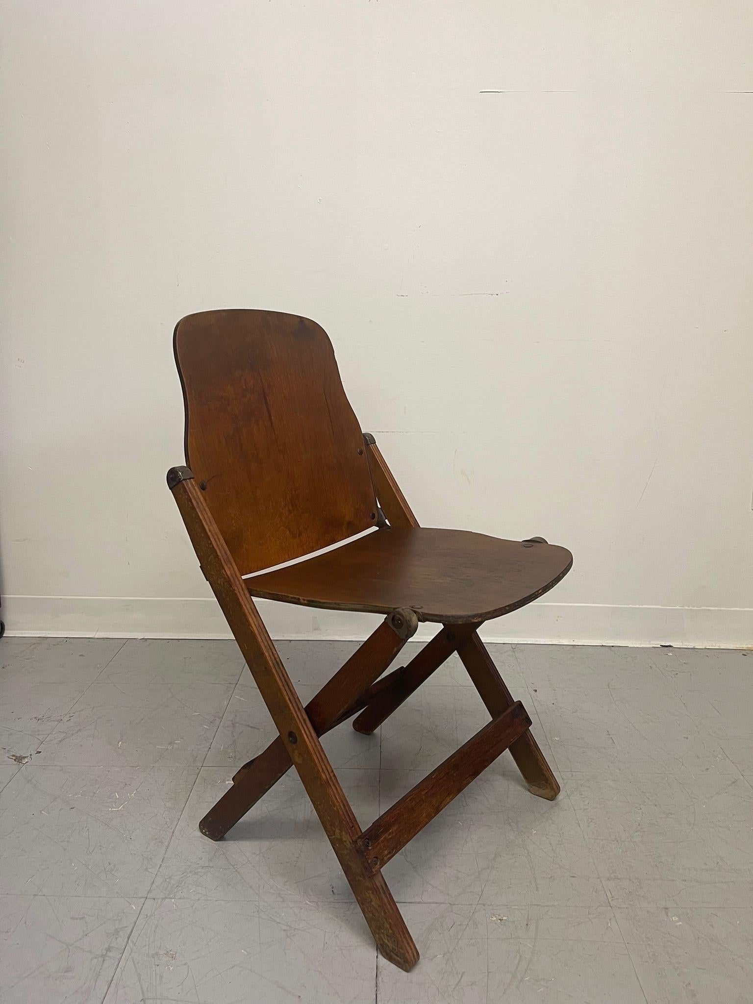 Mid-Century Modern Vintage American Seating Company Folding Chair For Sale
