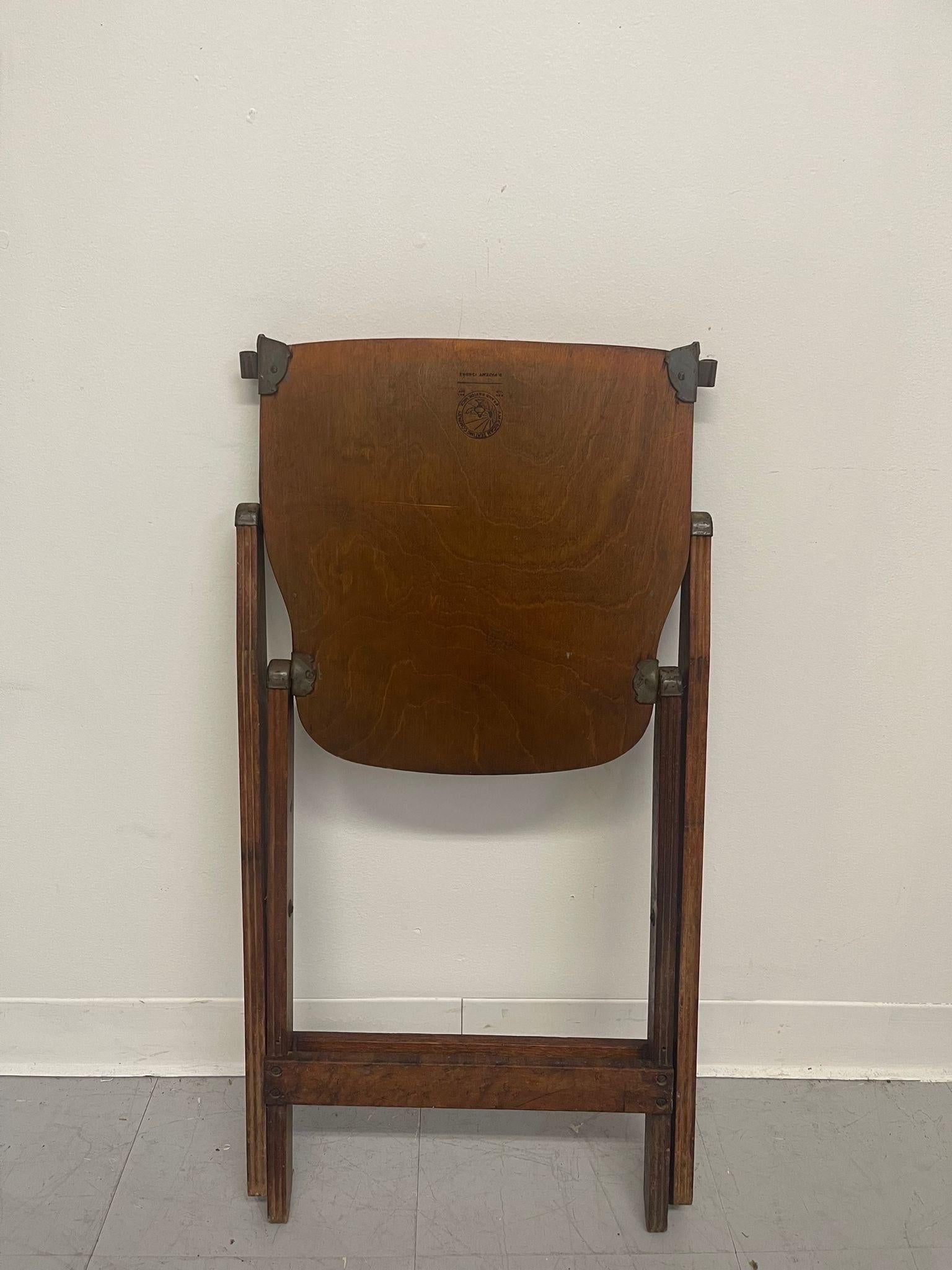 Vintage American Seating Company Folding Chair For Sale 1