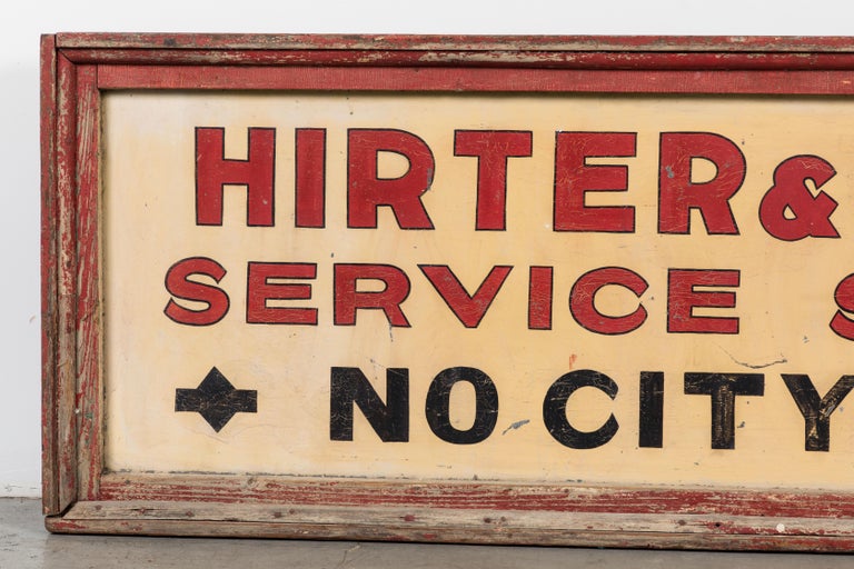 Vintage American Service Station Wood Sign Original Red Paint at 1stDibs