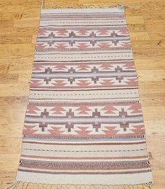 Vintage Southwestern-Style Flat Weave Kilim in Gray, Ivory, Brown