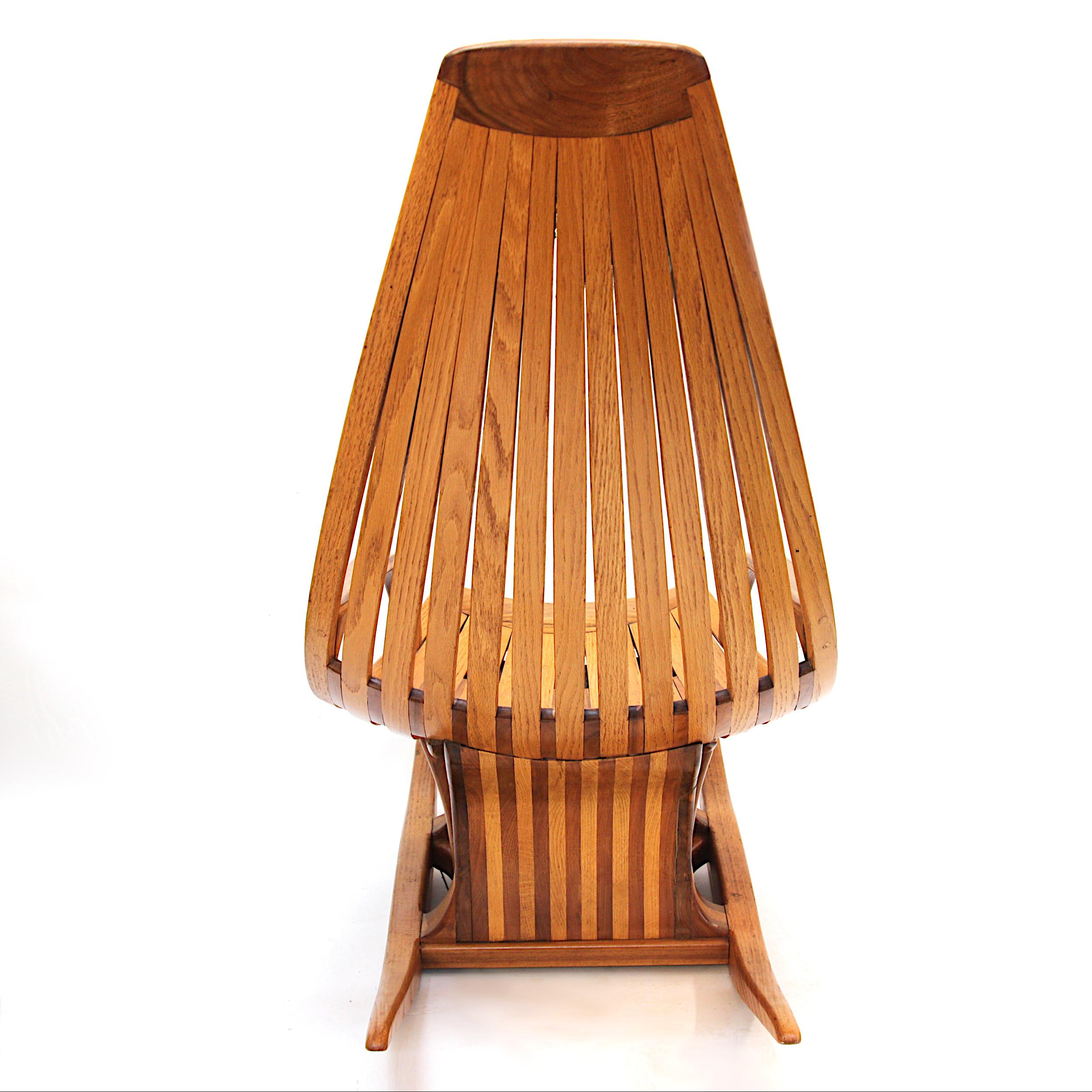 Late 20th Century Vintage American Studio Craft Rocking Chair in the Style of Edward G. Livingston