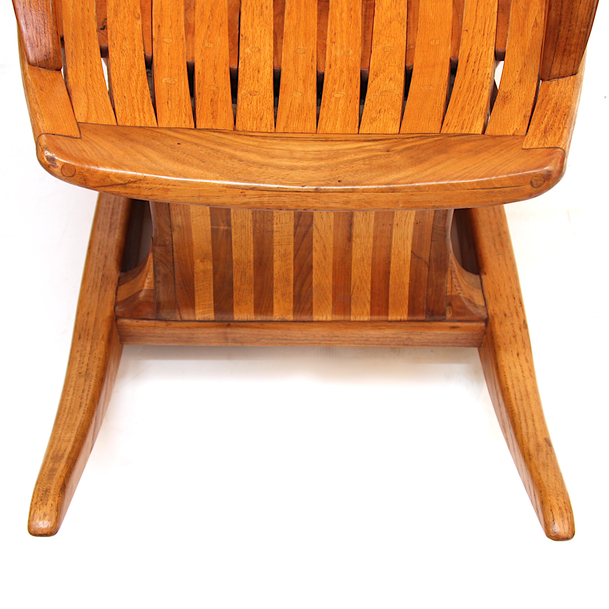 Vintage American Studio Craft Rocking Chair in the Style of Edward G. Livingston 3