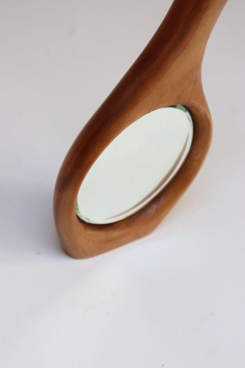 Vintage Studio A Craft en merisier massif Miroir de coiffeuse à main en vente 6