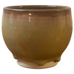 Vintage American Studio Pottery Vase - Honey Drip Glaze Signed
