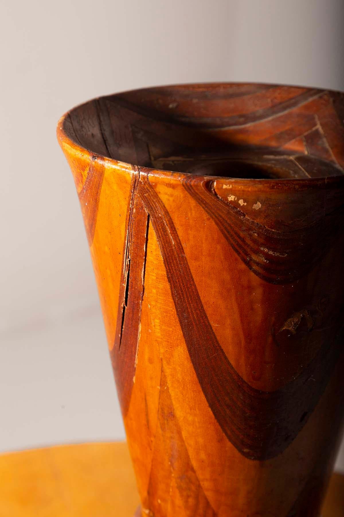 Vintage American Vase in Various Wood Essences In Good Condition For Sale In Milano, IT