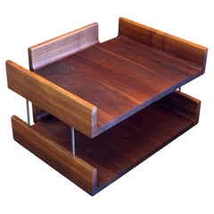 Vintage American Walnut 2-Tier Desk Organizer / Paper Tray by Shield Industries