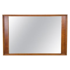 Miroir vintage américain en noyer et noyer pécan, 1966, MCM