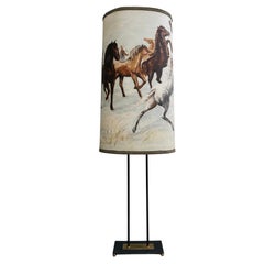 Vintage American Western Cowboy Horse Lamp