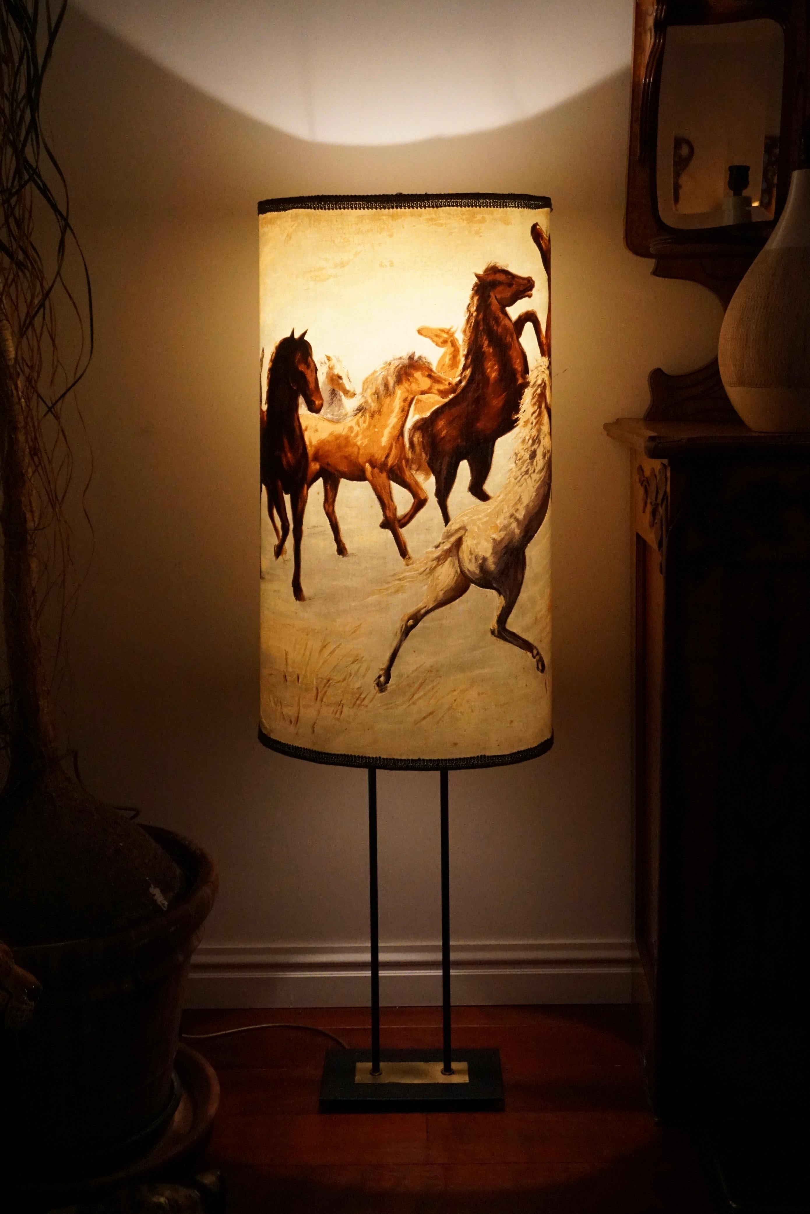 Hollywood Regency Vintage American Western Cowboy Horse Lamp  For Sale
