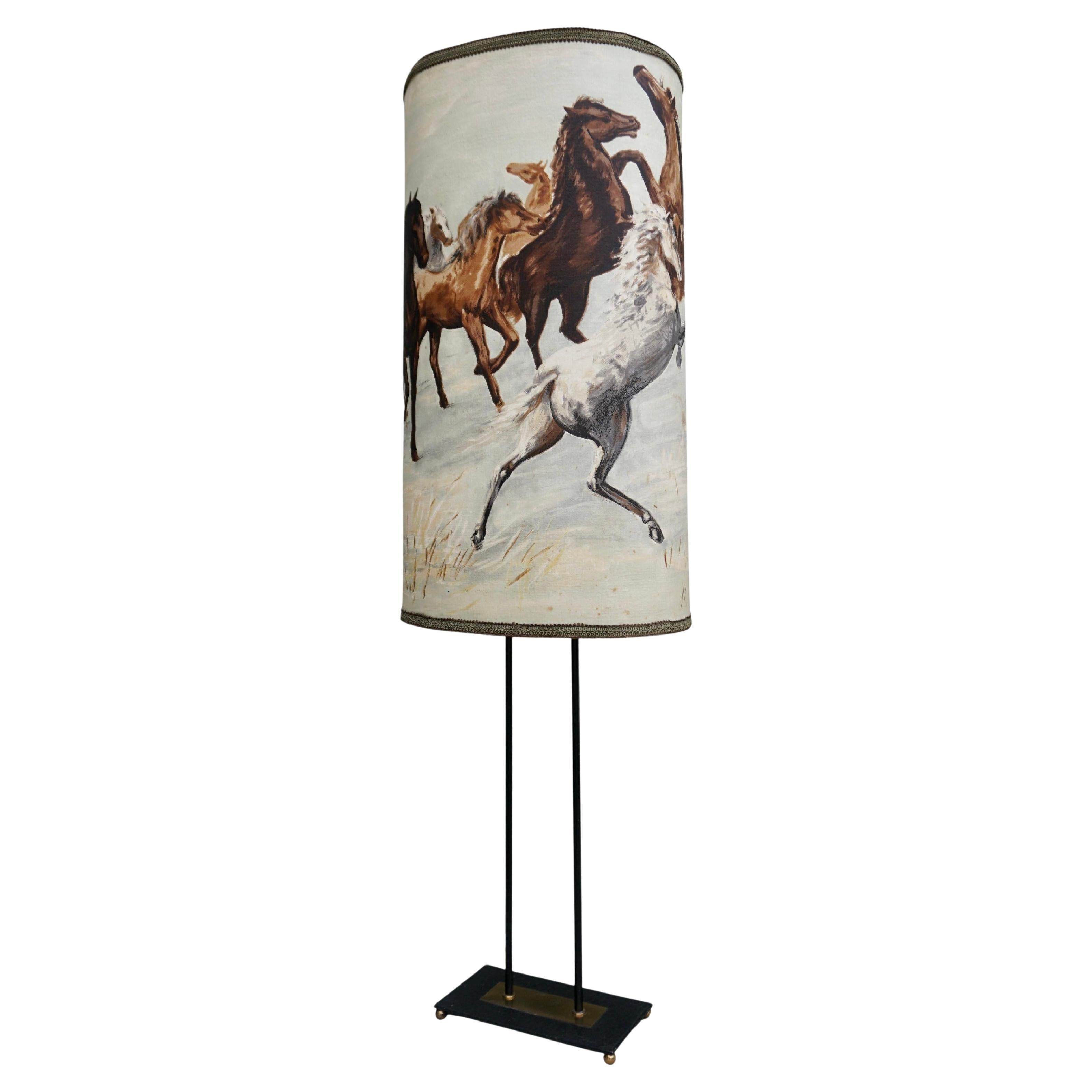 Vintage American Western Cowboy Horse Lamp  For Sale
