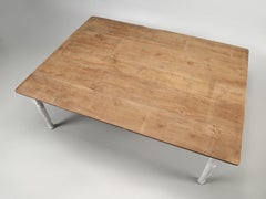 Vintage American Wisconsin Made Farm Table that Seats '12' People Wide Plank Top