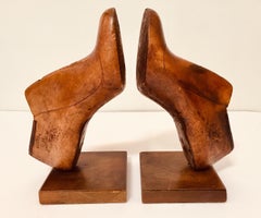 Vintage American Wood Shoe Molds by Western & Co Saint Louis Bookends