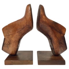 Vintage American Wood Shoe Molds by Western & Co Saint Louis Bookends