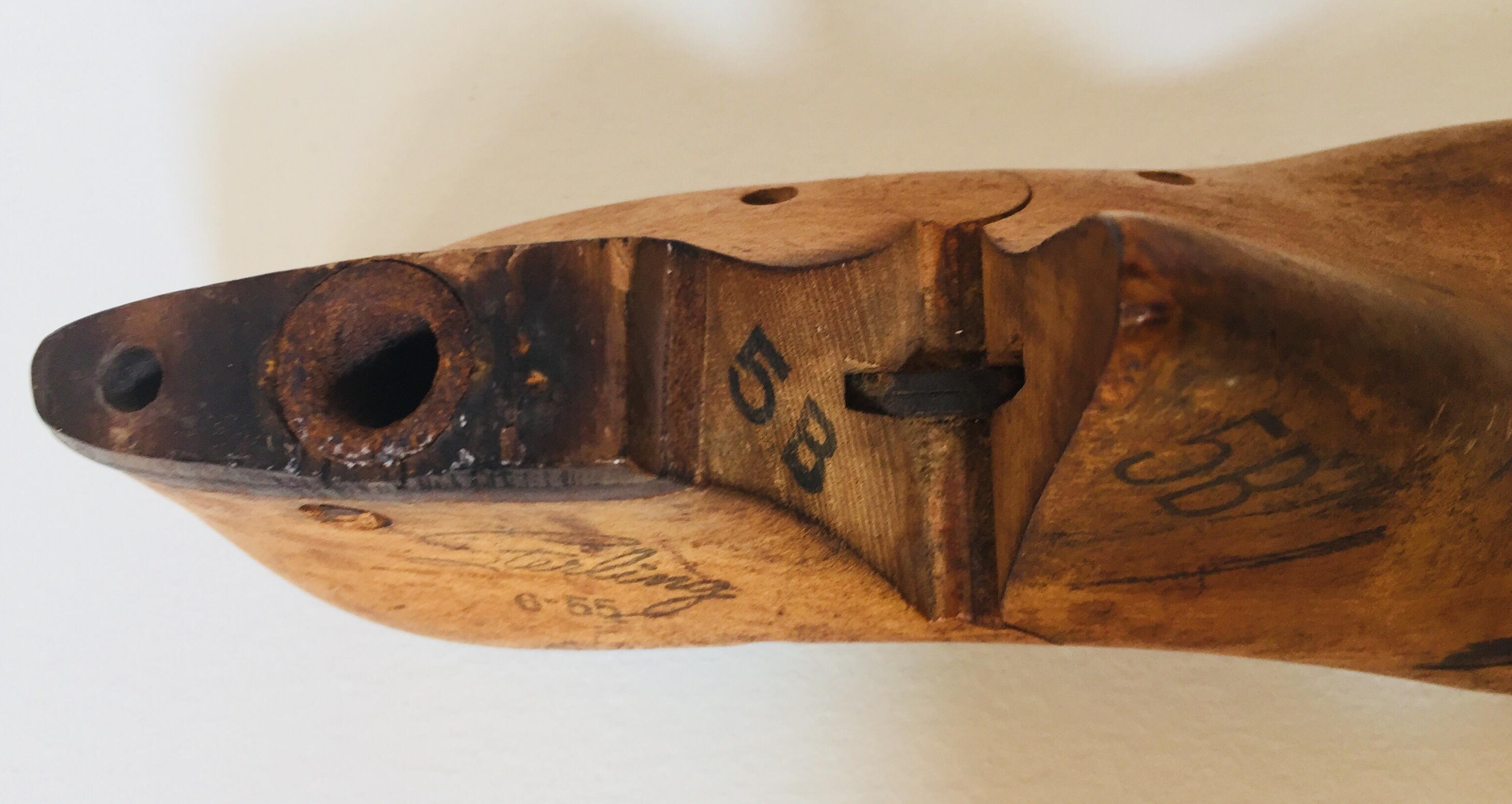 Vintage American Wood Frauen Schuhform von Sterling (Handgeschnitzt)