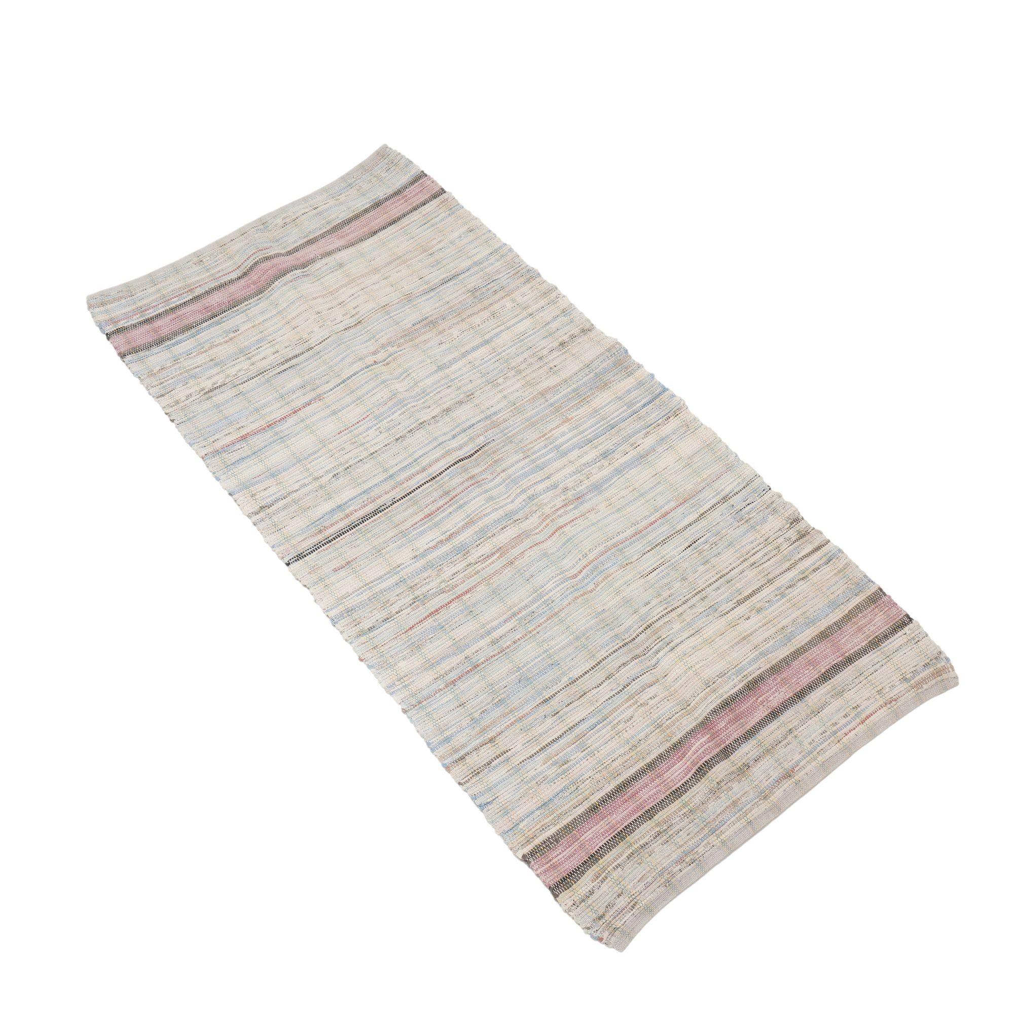 Vintage American woven rag rug runner, c. 1880-1910 In Good Condition For Sale In Kenilworth, IL