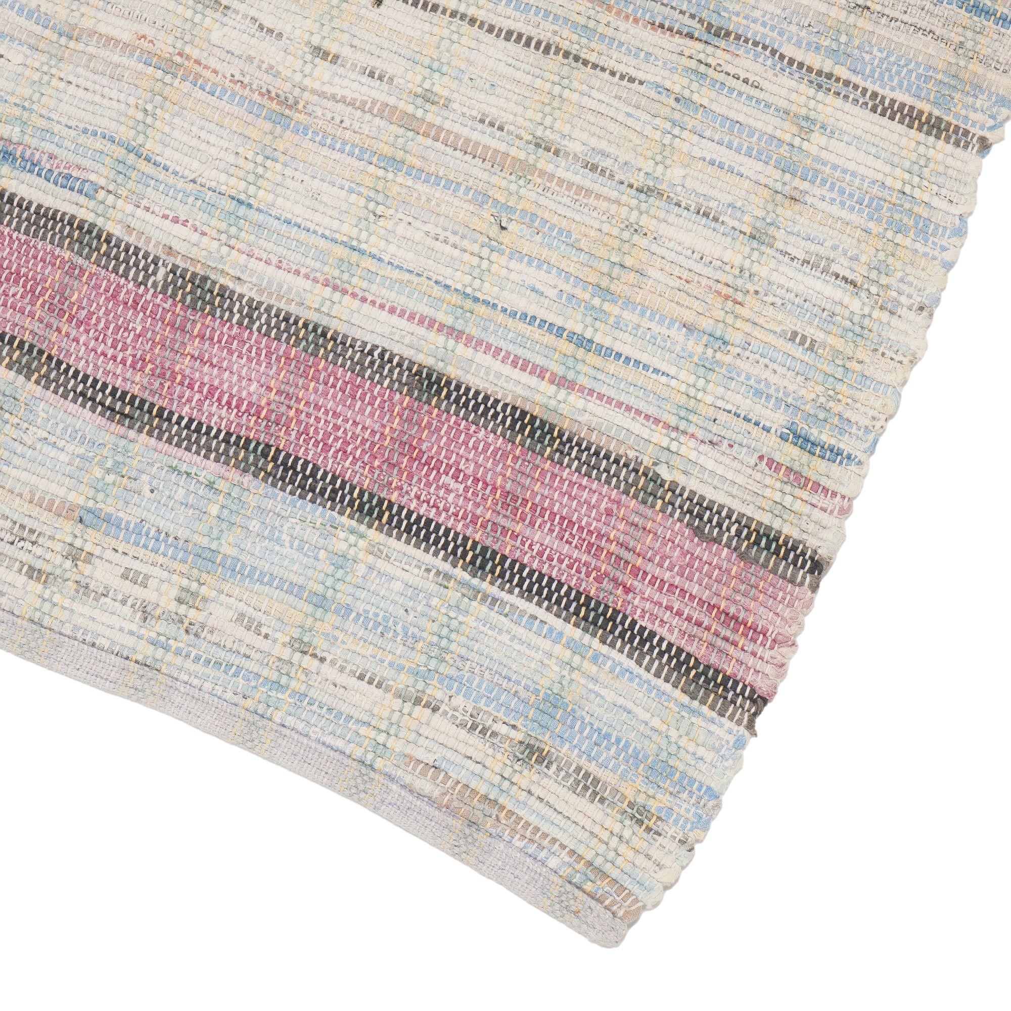 20th Century Vintage American woven rag rug runner, c. 1880-1910 For Sale