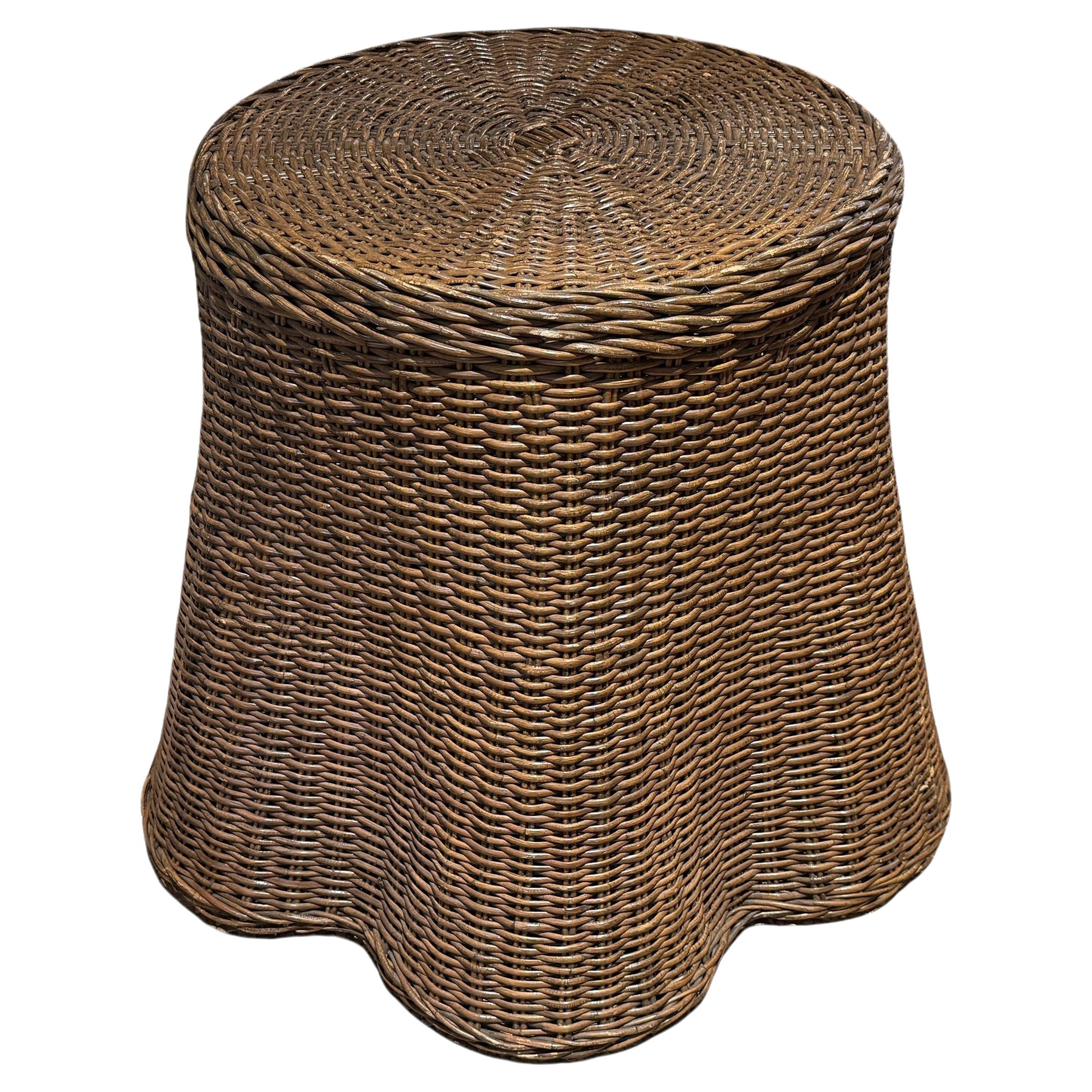 Vintage American Woven Wicker Table