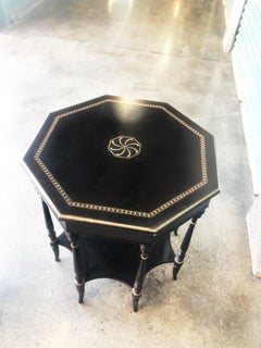 Vintage Americana Thomasville Ernest Hemingway Ebonized Gilt Table, 1990s