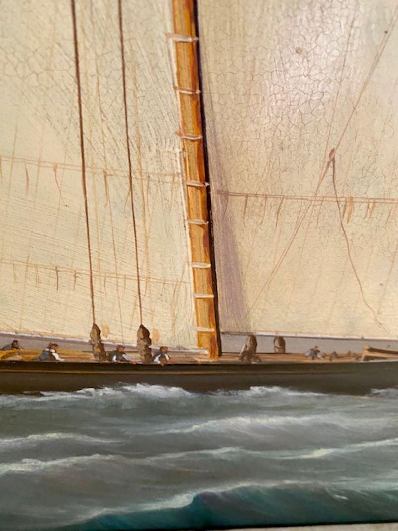 Vintage America's Cup Seascape, circa 1960. In Good Condition For Sale In Nantucket, MA