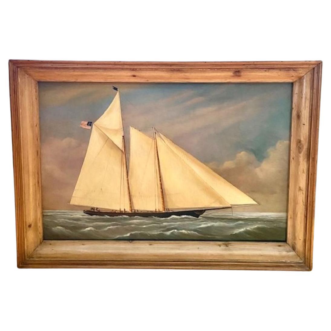 Vintage America's Cup Seascape, circa 1960. For Sale