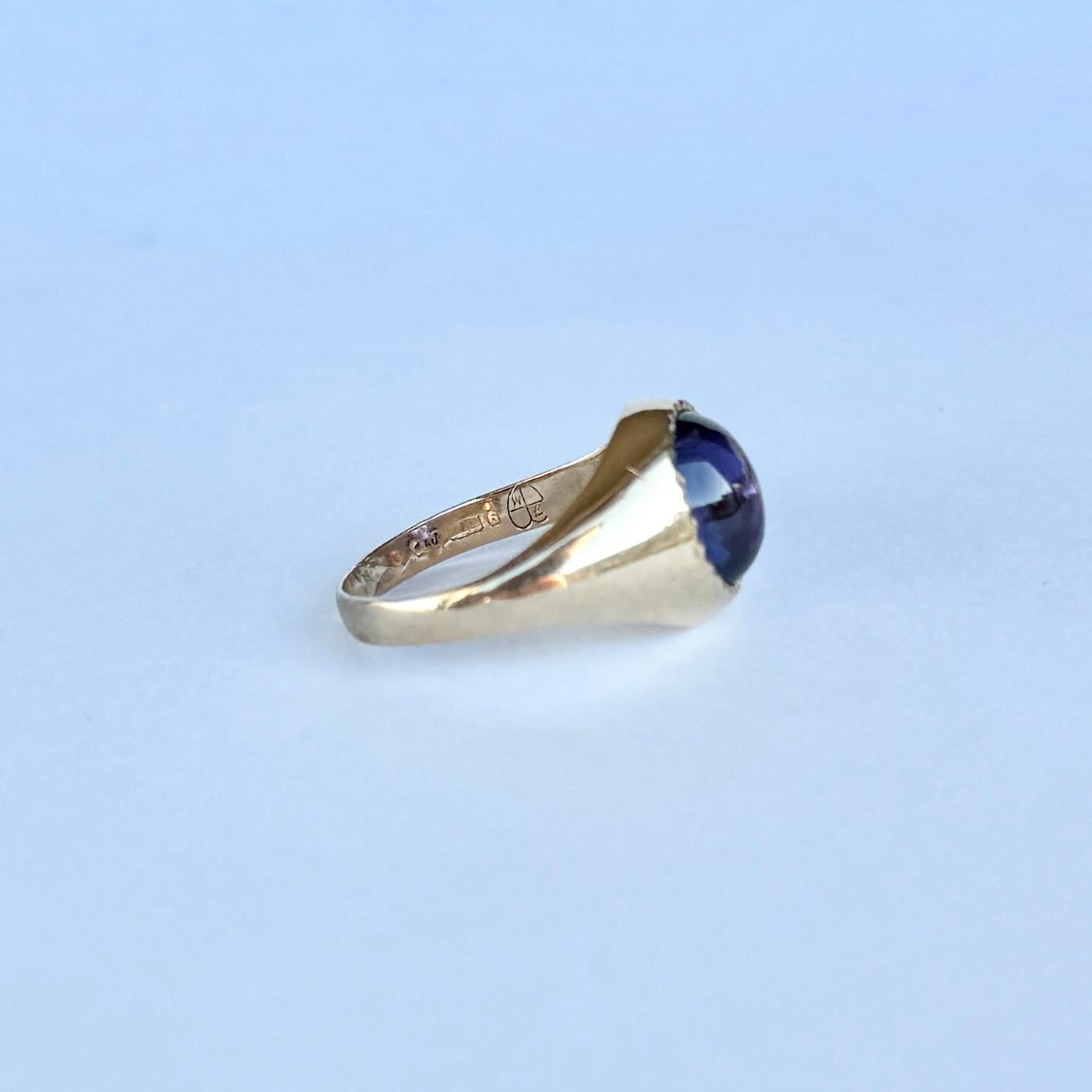 Women's or Men's Vintage Amethyst 9 Carat Gold Signet Ring