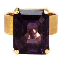 Vintage Amethyst and 14 Carat Gold Cocktail Ring
