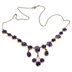 Vintage Amethyst and 18 Carat Gold Pendant Necklace