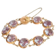 Bracelet vintage en or 9 carats et améthyste