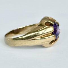 Vintage Amethyst and 9 Carat Gold Cocktail Ring