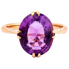 Vintage Amethyst and 9 Carat Gold Cocktail Ring
