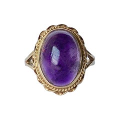 Vintage Amethyst and 9 Carat Gold Cocktail Ring