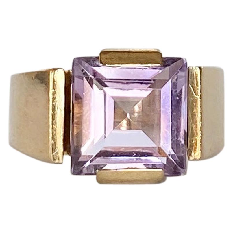 Vintage Amethyst and 9 Carat Gold Cocktail Ring