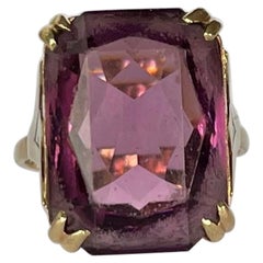 Vintage Amethyst and 9 Carat Gold Cocktail Ring