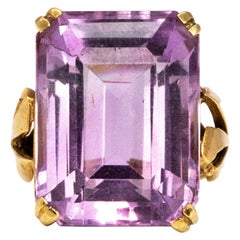 Vintage Amethyst and 9 Carat Gold Cocktail Ring