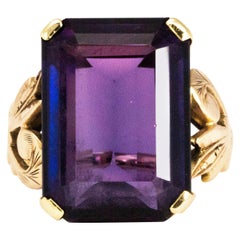 Vintage Amethyst and 9 Carat Gold Cocktail Ring