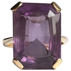 Vintage Amethyst and 9 Carat Gold Cocktail Ring
