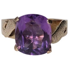 Vintage Amethyst and 9 Carat Gold Cocktail Ring
