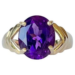 Vintage Amethyst and 9 Carat Gold Cocktail Ring