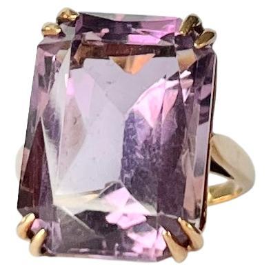 Vintage Amethyst and 9 Carat Gold Cocktail Ring For Sale